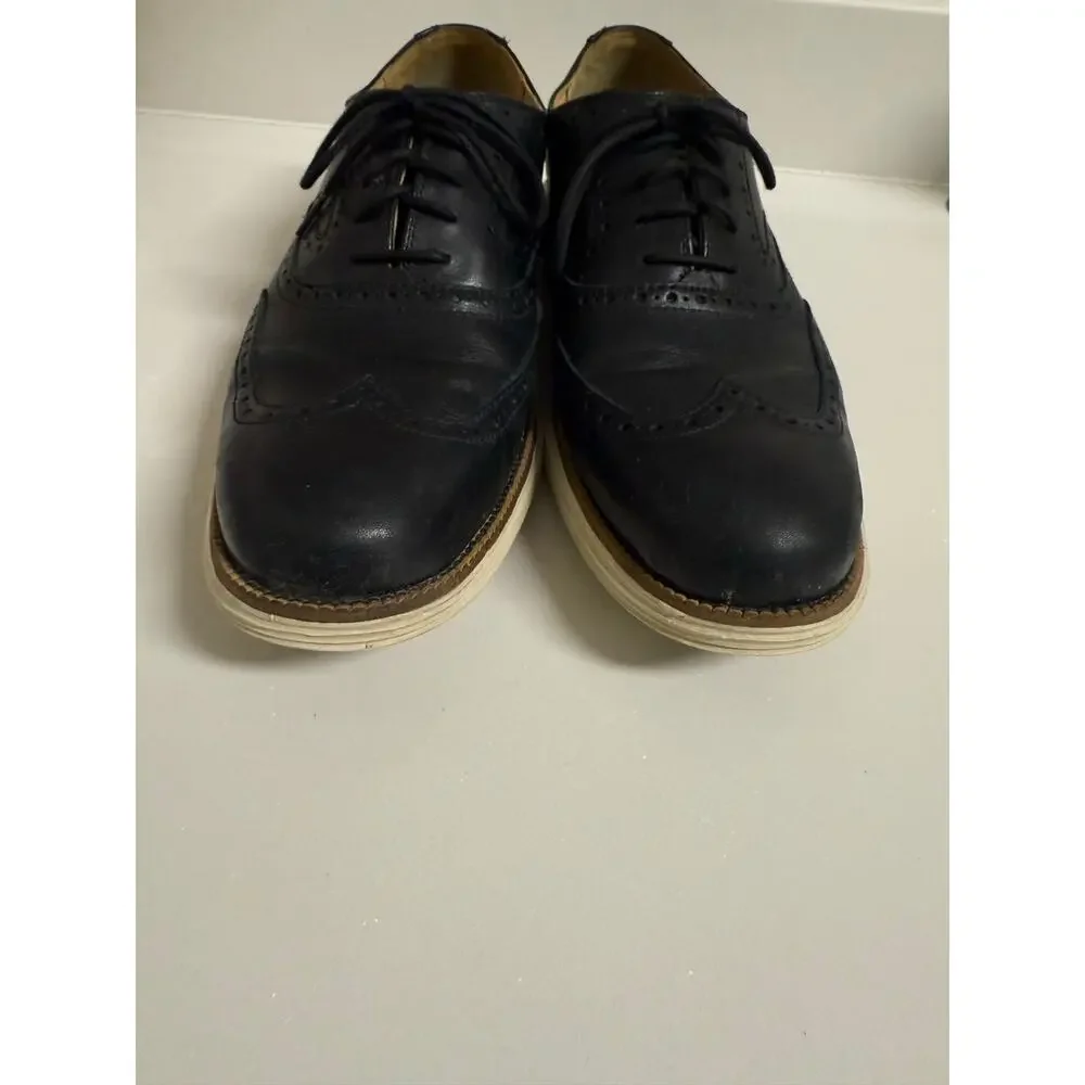 COLE HAAN Black Lace Up Casual Leather Dress Shoes Men 11